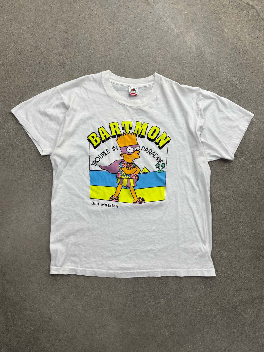 Vintage Bartmon Trouble In Paradise Vacation T-Shirt - XL